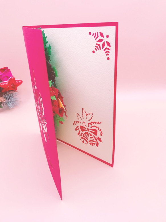 「大人気」クリスマスカードポップアップグリーティングカード 　キャンドル 8枚目の画像