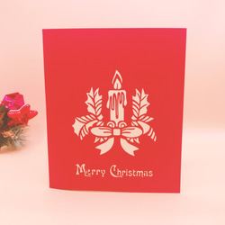 「大人気」クリスマスカードポップアップグリーティングカード 　キャンドル 9枚目の画像