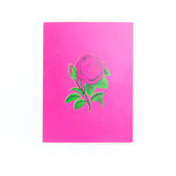 ポップアップメッセージカード手作り切り紙　ローズピンク 6枚目の画像