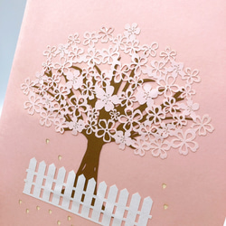 「春新作」無料ラッピング！手作り切り紙ポップアップカード　ファーミリunder 桜 8枚目の画像