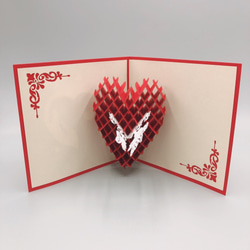「大好きな人へ」期間限定！手作り切り紙ポップアップカード　恋のキューピッド　 4枚目の画像