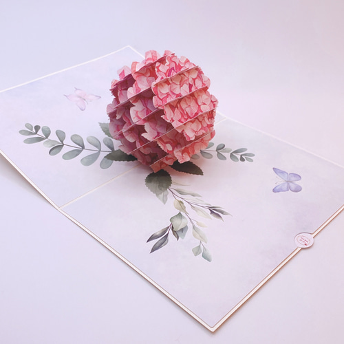 今年の紫陽花！ポップアップカード手作り 立体カード アジサイ