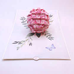 今年の紫陽花！ポップアップカード手作り　立体カード　アジサイ　紫陽花 5枚目の画像