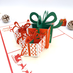 NEW! クリスマスカード　ポップアップグリーティングカード　クリスマスギフトボックス 3枚目の画像