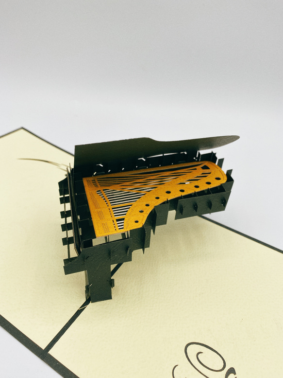 手作りポップアップグリーティングカード　ピアノ2 3枚目の画像