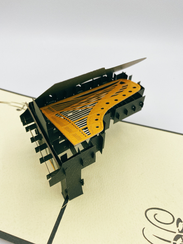 手作りポップアップグリーティングカード　ピアノ2 4枚目の画像