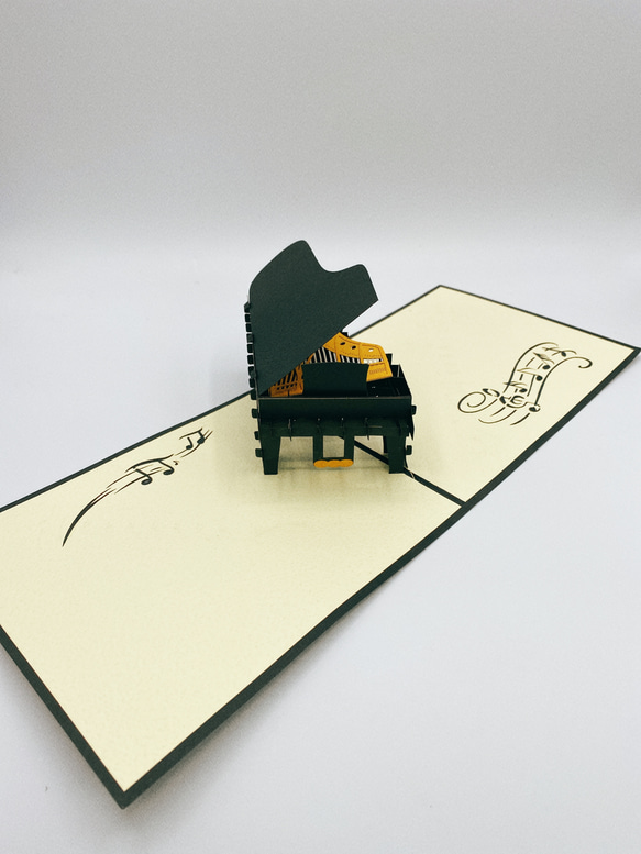 手作りポップアップグリーティングカード　ピアノ2 6枚目の画像
