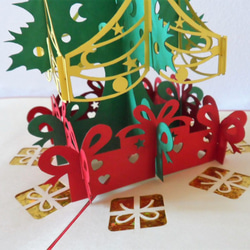 手作り クリスマスポップアップカードデザイン14 Handmade Christmas tree card 4枚目の画像