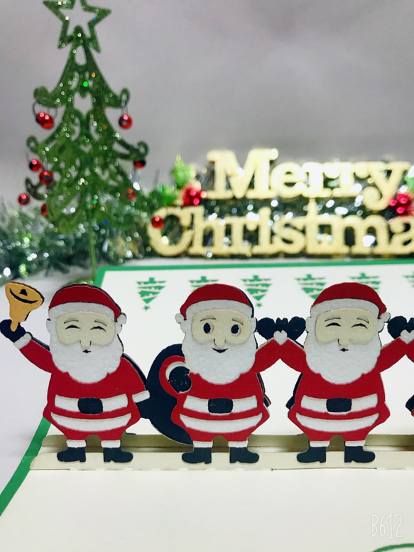 『早割クリスマス2021』クリスマスカード　ポップアップグリーティングカード　サンタクロス　 2枚目の画像