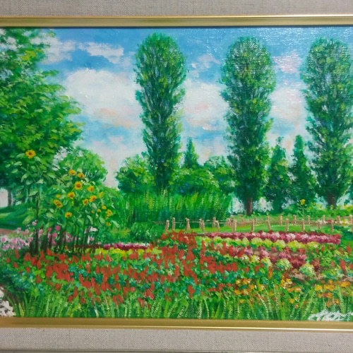 『花』油彩画 油彩画 「 さくらとこぼれ陽 」 原画 F6号