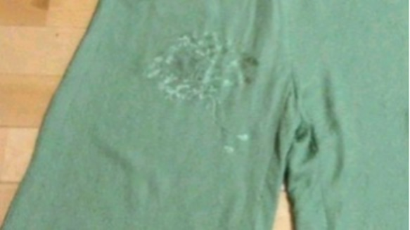 着物リメイク・シルク　グリーン地×刺繍アンテークの着物から作ったサルエル風パンツ 5枚目の画像