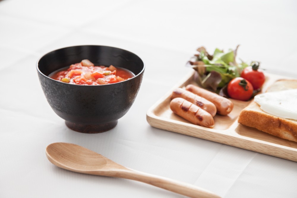 【津軽塗シカケ】お椀角／紋紗×拭き漆・茶　※10年保障