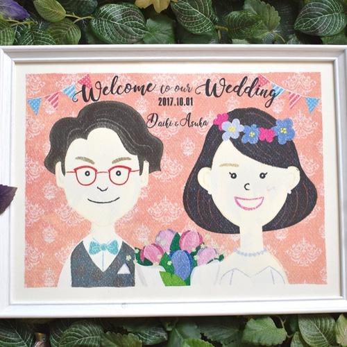似顔絵オーダー　A3 ウェルカムボード　nagichan 似顔絵オーダー A3 ウェルカムボード nagichan 似顔絵