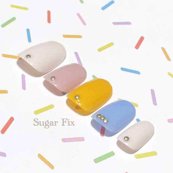 ネイルチップ6 マルチカラー ネイルチップ（つけ爪） ネイルアトリエ Sugar Fix 通販｜Creema(クリーマ)