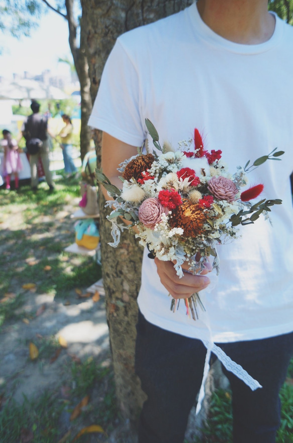 麋花Amor Floral-復古隨興風乾燥花 新娘捧花 第2張的照片
