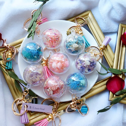 麋花Amor Floral-泡泡球系列乾燥花吊飾鑰匙圈 / 婚禮小物 吊飾(3色) 第1張的照片