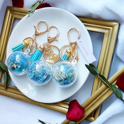 麋花Amor Floral-泡泡球系列乾燥花吊飾鑰匙圈 / 婚禮小物 吊飾(3色) 第4張的照片