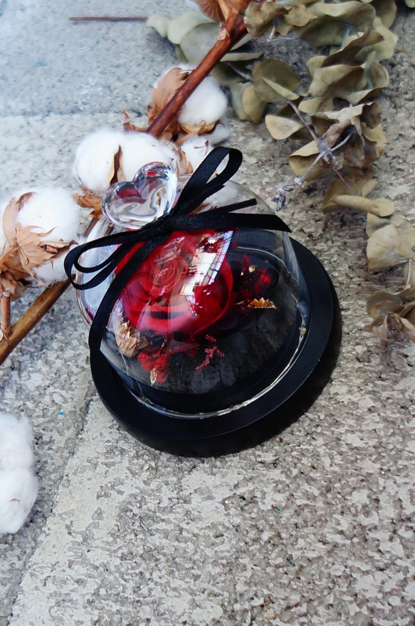 麋花Amor Floral- 永生玫瑰玻璃花罩(有燈款)/聖誕節 生日  不凋花 第2張的照片