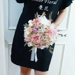 麋花Amor Floral-仿真絲花混乾燥花束新娘捧花/婚紗拍攝(B款) 第1張的照片
