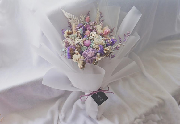 麋花Amor Floral-紫嫣紅乾燥花束 /情人節 七夕 求婚花束 生日禮 第2張的照片