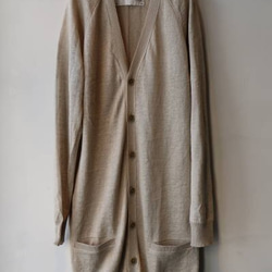 linen long knit cardigan 2枚目の画像