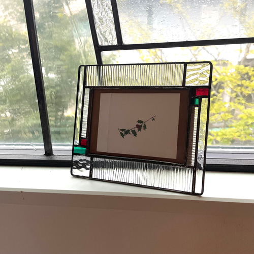 L版写真用】シンプルモダンなフォトフレーム*ステンドグラス