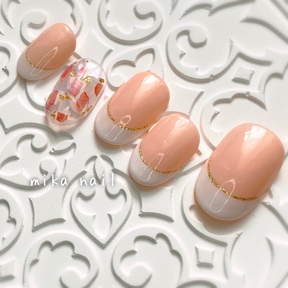 定番！フレンチネイル＊シェル埋め尽くし/ブライダル/花嫁/お呼ばれ  