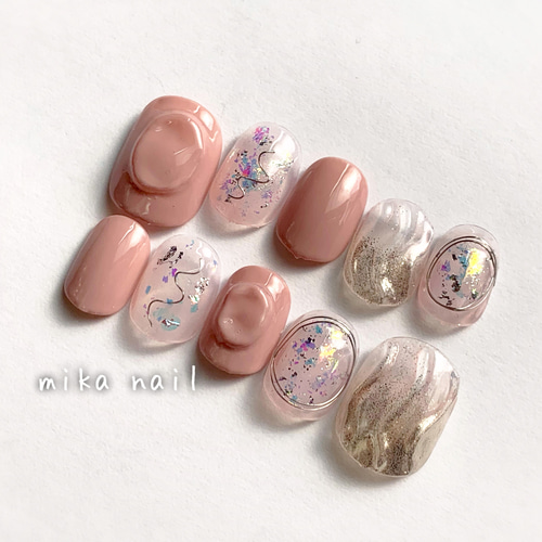 NO149 ニュアンスネイルチップシンプルピンク