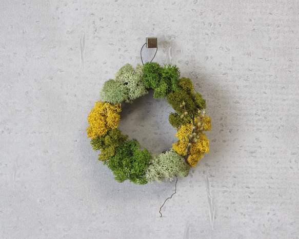 mini wreath (moss/yellow) 2枚目の画像