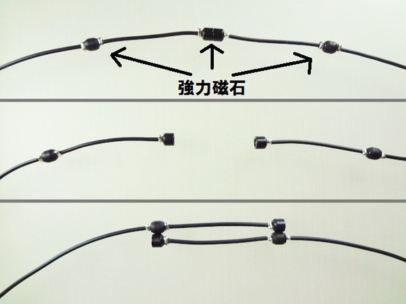 再販:)肩こりの方必見！ガラスパべの磁気ネックレス 5枚目の画像