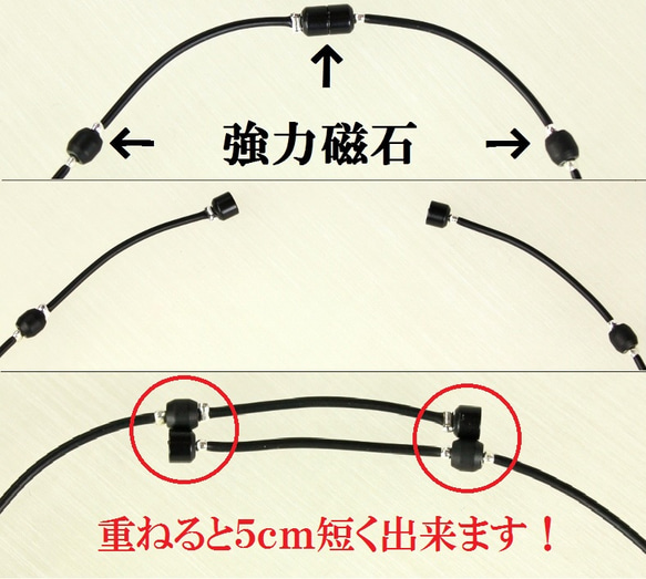 再販):必見！ホタルガラスの磁気ネックレス 4枚目の画像