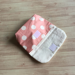 お弁当3点セット（うさぎ・ピンクの水玉）封筒型お弁当袋・コップ袋・ランチョンマット 4枚目の画像