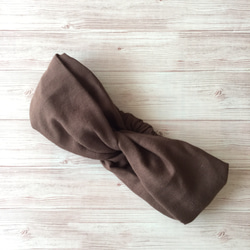 巧克力棕色十字頭巾（雙層紗布） 第2張的照片