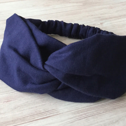 雙層紗布頭巾（海軍藍） 第1張的照片