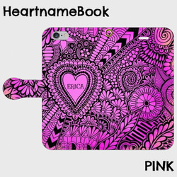 ★送料無料★《全3色!!》【iPhone】HeartnameBook【ハートネームブック】手帳型 ケース 3枚目の画像