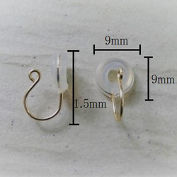ノンホールピアスパーツ14kgf   落ちにくい痛くないシリコン付き【1ペア】 3枚目の画像