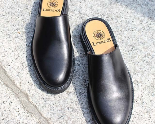 か*ん様 SUI ブラック レザー ミュールサンダル 0_69bfbcd5394325950b4bb2233e83