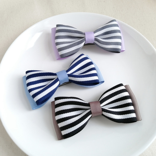 蝶 ネクタイ ストライプ ～ ネイビー ～ ケース付き フォーマル こども  