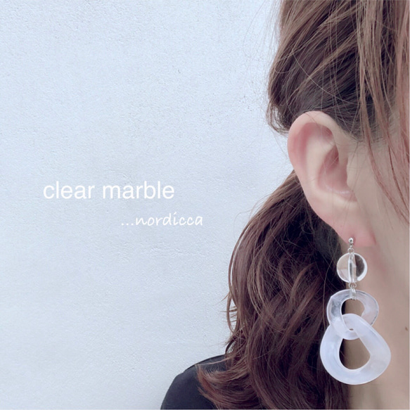 【pierce】clear marble 2枚目の画像