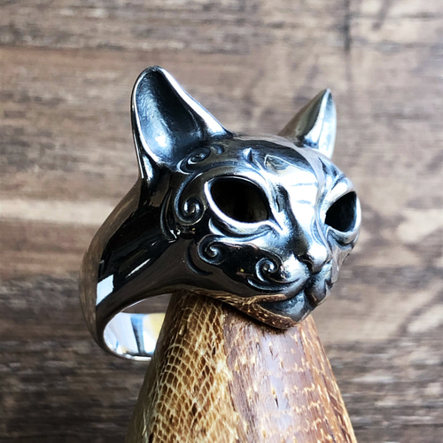 【13号】碌山 ロクザン　ルビー オパール 子猫 リング　木登りするネコ fc574662ab2563cad0585c8fb9512c