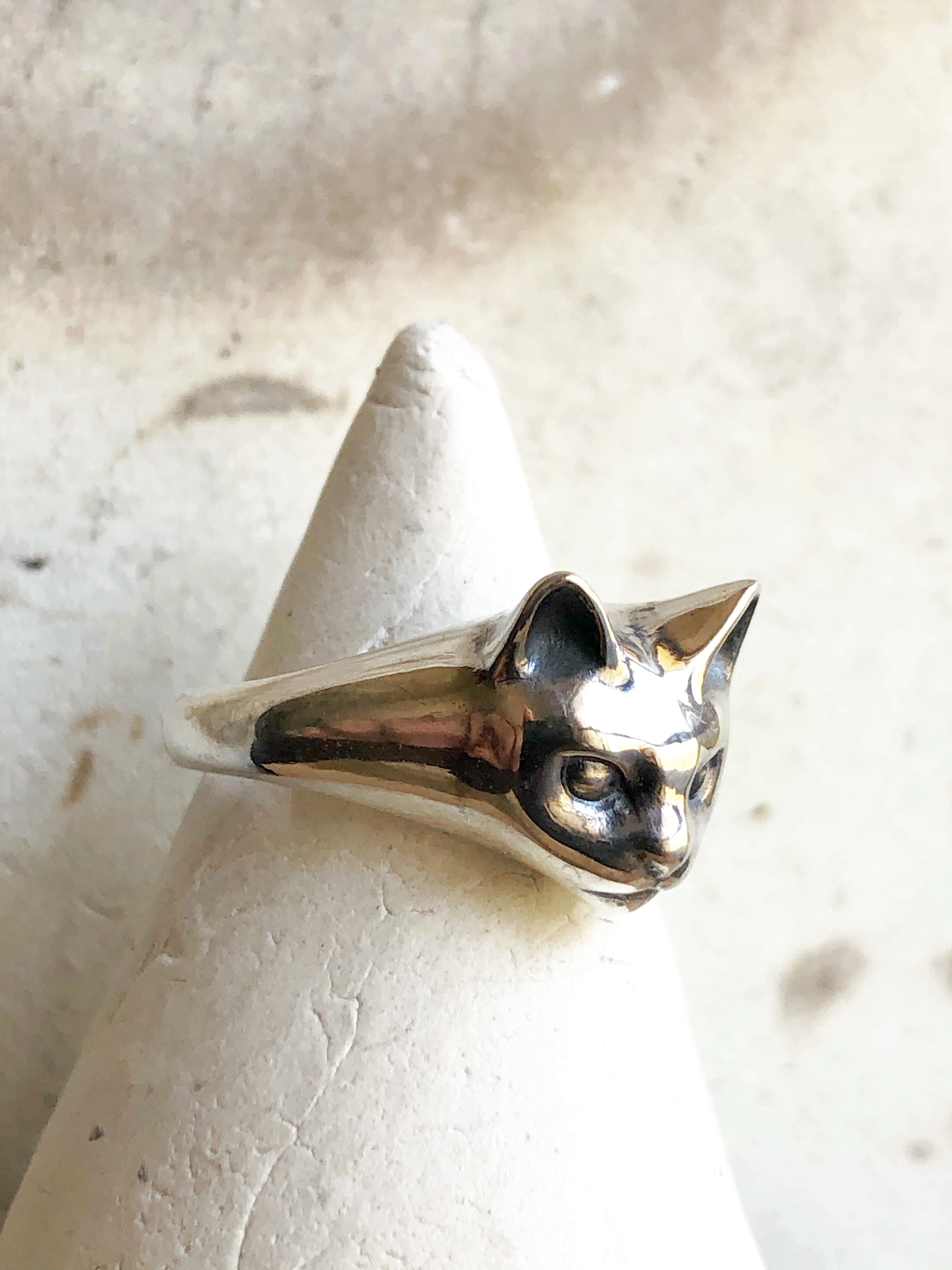 ミサ猫リングオーダー Diamond Cat Adjustable Ring しっぽにダイヤモンド輝く 猫の