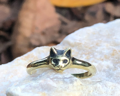 純金猫とネズミと揺れるシャム猫リング 純金猫とネズミと揺れるシャム猫リング アクセサリー