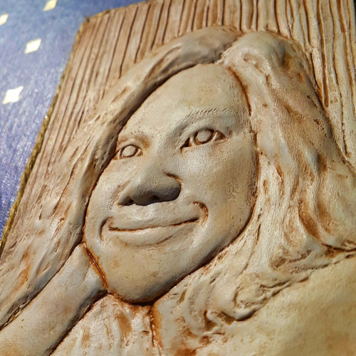 送料無料」「 小15x10cm」オーダー、似顔絵彫刻、浮き彫り、壁掛け