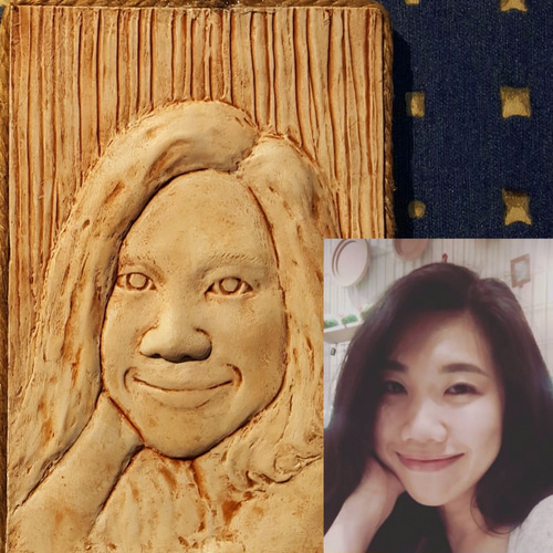 送料無料」「大30x20cm」オーダー、似顔絵彫刻、浮き彫り、壁掛け