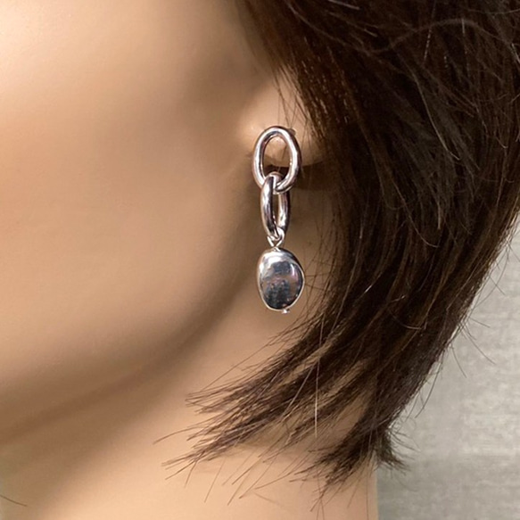 Silver925環鏈耳環【耳環可換】純銀SV925 第6張的照片