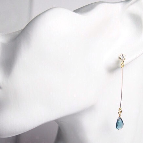 残1点作品☆ 宝石質ブルートパーズピアス　イヤリングに変更可能☺︎ 1_33ed081d630cdc9569f7f7d85bb0
