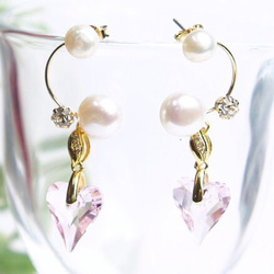 淡水珍珠和施華洛世奇迷戀♡奢華耳環 第1張的照片