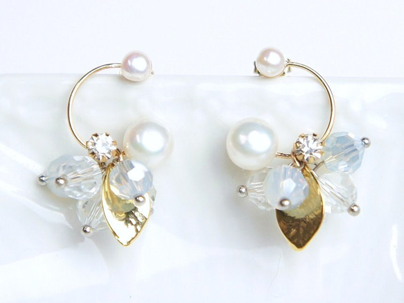 淡水珍珠和玻璃珠仙女耳環 第2張的照片