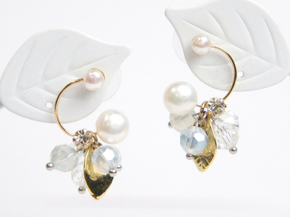 淡水珍珠和玻璃珠仙女耳環 第1張的照片