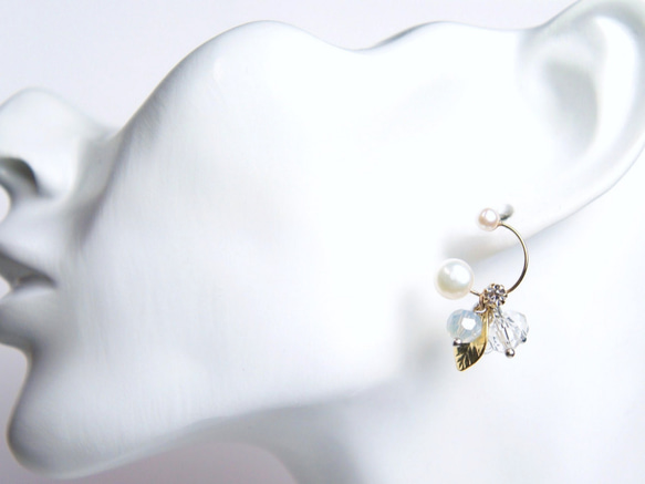 淡水珍珠和玻璃珠仙女耳環 第4張的照片